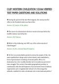 CLEP WESTERN CIVILIZATION 1 EXAM VERIFIED&NewLine;TEST PAPER QUESTIONS AND SOLUTIONS&NewLine;