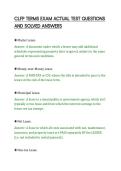 CLFP TERMS EXAM ACTUAL TEST QUESTIONS&NewLine;AND SOLVED ANSWERS&NewLine;
