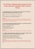 NU 185 Exam 1 Medical Surgical Nursing II Exam 1&NewLine;Practice Questions & Rationales 2026 2&comma; Exams of&NewLine;Nursing