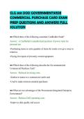 CLG 001 DOD GOVERNMENTWIDE&NewLine;COMMERCIAL PURCHASE CARD EXAM&NewLine;PREP QUESTIONS AND ANSWERS FULL&NewLine;SOLUTION&NewLine;