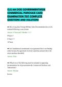 CLG 001 DOD GOVERNMENTWIDE&NewLine;COMMERCIAL PURCHASE CARD&NewLine;EXAMINATION TEST COMPLETE&NewLine;QUESTIONS AND SOLUTIONS