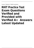 RHIT Practice Test Exam &vert; UHDDS&comma; UACDS&comma; Data Quality&comma; EHR&comma; Health Records & Aggregate Data &vert; Actual Exam Questions & Verified Answers &vert; Updated 2026&sol;2027 &vert; Instant Download&NewLine;