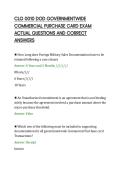 CLG 0010 DOD GOVERNMENTWIDE&NewLine;COMMERCIAL PURCHASE CARD EXAM&NewLine;ACTUAL QUESTIONS AND CORRECT&NewLine;ANSWERS