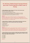 NU 185 Exam 2 Medical Surgical Nursing II Practice&NewLine;Quiz Exam 2 Practice Questions & Ratio&comma; Exams of&NewLine;Nursing