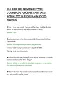 CLG 0010 DOD GOVERNMENTWIDE&NewLine;COMMERCIAL PURCHASE CARD EXAM&NewLine;ACTUAL TEST QUESTIONS AND SOLVED&NewLine;ANSWERS&NewLine;