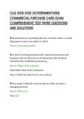 CLG 0010 DOD GOVERNMENTWIDE&NewLine;COMMERCIAL PURCHASE CARD EXAM&NewLine;COMPREHENSIVE TEST PAPER QUESTIONS&NewLine;AND SOLUTIONS&NewLine;