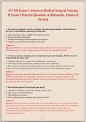 NU 185 Exam 3 Advanced Medical Surgical Nursing&NewLine;II Exam 3 Practice Questions & Rationales&comma; Exams of&NewLine;Nursing