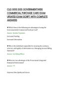 CLG 0010 DOD GOVERNMENTWIDE&NewLine;COMMERCIAL PURCHASE CARD EXAM&NewLine;UPDATED EXAM SCRIPT WITH COMPLETE&NewLine;ANSWERS&NewLine;