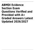 ABMDI Evidence Section Exam &vert; Evidence Collection&comma; Chain of Custody&comma; Packaging&comma; Firearms & Forensic Photography &vert; Actual Exam Questions & Verified Answers &vert; Updated 2026&sol;2027 &vert; Instant Download&NewLine;