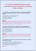 NU 185 Exam 4 Medical Surgical Nursing II&NewLine;Comprehensive Practice Exam 4 Practice Question&comma;&NewLine;Exams of Nursing