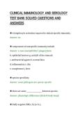 CLINICAL IMMUNOLOGY AND SEROLOGY&NewLine;TEST BANK SOLVED QUESTIONS AND&NewLine;ANSWERS&NewLine;