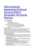 2026&sol;2027 Nunavut EMS & Paramedic Territorial Practice - Elite Protocol Test Bank &lpar;Q&A&rpar;