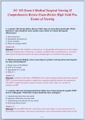 NU 185 Exam 4 Medical Surgical Nursing II&NewLine;Comprehensive Review Exam Review High Yield Pra&comma;&NewLine;Exams of Nursing