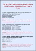 NU 185 Exam 4 Medical Surgical Nursing II Exam 4&NewLine;Practice Questions & Rationales 2026 2&comma; Exams of&NewLine;Nursing