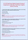 NU 185 Final Exam Medical Surgical Nursing II&NewLine;Comprehensive Study Quiz Final Exam Compreh&comma;&NewLine;Exams of Nursing