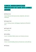 CLINICAL NEUROSCIENCE EXAM&NewLine;PREPARATION TEST BANK WITH CORRECT&NewLine;ANSWERS&NewLine;