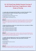 NU 185 Final Exam Medical Surgical Nursing II&NewLine;Study Guide Final Exam Comprehensive Study&comma;&NewLine;Exams of Nursing