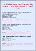 NU 185 Medical Surgical Nursing II Bundled Exams&NewLine;2026 2027 UPDATE Actual Questions & Ve&comma; Exams of&NewLine;Nursing