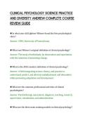 CLINICAL PSYCHOLOGY SCIENCE PRACTICE&NewLine;AND DIVERSITY ANDREW COMPLETE COURSE&NewLine;REVIEW GUIDE