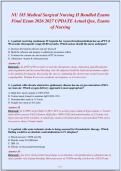NU 185 Medical Surgical Nursing II Bundled Exams&NewLine;Final Exam 2026 2027 UPDATE Actual Que&comma; Exams&NewLine;of Nursing