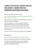 CLINICAL PSYCHOLOGY SCIENCE PRACTICE&NewLine;AND DIVERSITY ANDREW PRACTICE&NewLine;QUESTIONS AND DETAILED SOLUTIONS&NewLine;