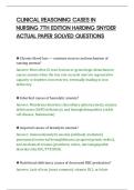 CLINICAL REASONING CASES IN&NewLine;NURSING 7TH EDITION HARDING SNYDER&NewLine;ACTUAL PAPER SOLVED QUESTIONS&NewLine;