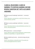CLINICAL REASONING CASES IN&NewLine;NURSING 7TH EDITION HARDING SNYDER&NewLine;REVIEW QUESTION SET WITH ACCURATE&NewLine;ANSWERS