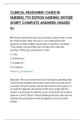 CLINICAL REASONING CASES IN&NewLine;NURSING 7TH EDITION HARDING SNYDER&NewLine;SCRIPT COMPLETE ANSWERS GRADED&NewLine;A&plus;
