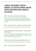 CLINICAL REASONING CASES IN&NewLine;NURSING 7TH EDITION HARDING SNYDER&NewLine;TESTED QUESTIONS AND COMPLETE&NewLine;SOLUTIONS