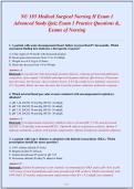 NU 185 Medical Surgical Nursing II Comprehensive&NewLine;Prep Comprehensive Study Guide 2026 20&comma; Exams of&NewLine;Nursing