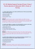 NU 185 Medical Surgical Nursing II Exam 2&NewLine;Advanced Study Guide Exam 2 Practice Questions&comma;&NewLine;Exams of Nursing