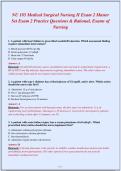 NU 185 Medical Surgical Nursing II Exam 2&NewLine;Comprehensive Study Guide Exam 2 Practice Quest&comma;&NewLine;Exams of Nursing