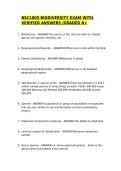 BSC1005 BIODIVERSITY EXAM WITH VERIFIED ANSWERS&sol;ACTUAL EXAMS 