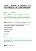 CLR110 CLARITY DATA MODEL EXAM ACTUAL&NewLine;TEST QUESTIONS AND CORRECT ANSWERS&NewLine;
