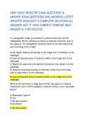 ARRT MOCK REGISTRY EXAM QUESTIONS & ANSWER EXAM QUESTIONS AND ANSWERS LATEST UPDATED 2026&sol;2027 A COMPLETE SOLUTION ALL ANSWERS GET IT 100&percnt; CORRECT VERIFIED BEST GRADED A&plus; FOR SUCCESS