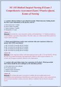 NU 185 Medical Surgical Nursing II Exam 3&NewLine;Comprehensive Assessment Exam 3 Practice Questi&comma;&NewLine;Exams of Nursing