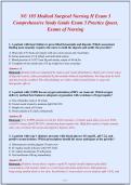 NU 185 Medical Surgical Nursing II Exam 3&NewLine;Comprehensive Assessment Exam 3 Practice Questi&comma;&NewLine;Exams of Nursing