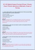 NU 185 Medical Surgical Nursing II Exam 3&NewLine;Comprehensive Assessment Exam 3 Practice Questi&comma;&NewLine;Exams of Nursing