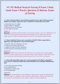 NU 185 Medical Surgical Nursing II Exam 3 Practice&NewLine;Exam 3 Practice Questions & Rationales&comma; Exams of&NewLine;Nursing
