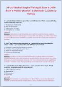 NU 185 Medical Surgical Nursing II Exam 3&NewLine;Preparation Exam 3 Practice Questions & Rationa&comma;&NewLine;Exams of Nursing