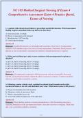 NU 185 Medical Surgical Nursing II Exam 3 Study&NewLine;Guide Exam 3 Practice Questions & Rationa&comma; Exams&NewLine;of Nursing