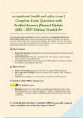 occupational health and safety exam &vert; Complete Exam Questions with Verified Answers &lpar;Newest Update 2026 &ndash; 2027 Edition&rpar; Graded A&plus;&NewLine;