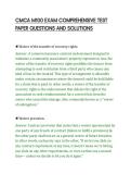 CMCA M100 EXAM COMPREHENSIVE TEST&NewLine;PAPER QUESTIONS AND SOLUTIONS&NewLine;
