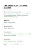 CMN 548 FINAL EXAM QUESTIONS AND&NewLine;SOLUTIONS&NewLine;