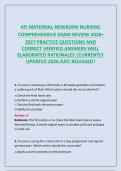 ATI MATERNAL-NEWBORN NURSING&NewLine;COMPREHENSIVE EXAM REVIEW 2026&ndash;&NewLine;2027 PRACTICE QUESTIONS AND&NewLine;CORRECT VERIFIED ANSWERS WELL&NewLine;ELABORATED RATIONALES &vert;CURRENTLY&NewLine;UPDATED 2026 JUST RELEASED&excl;&NewLine;