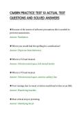 CMSRN PRACTICE TEST 15 ACTUAL TEST&NewLine;QUESTIONS AND SOLVED ANSWERS