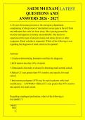 SAEM M4 EXAM &NewLine;QUESTIONS AND &NewLine;ANSWERS 2026 - 2027 