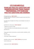 CFP-FUNDAMENTALS &NewLine;EXAM 2026 PRACTICE QUESTIONS AND &NewLine;ANSWERSCERTIFIED TRADE FINANCE &NewLine;PROFESSIONAL CTFP EXAM 2026 &NewLine;PRACTICE QUESTIONS AND ANSWERS