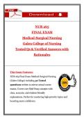 NUR 265 Final Exam Tested Questions with Verified Answers and Rationales&colon; Medical-Surgical Nursing &ndash; Musculoskeletal&comma; Pain&comma; Sleep&comma; and Sensory Disorders&NewLine;&NewLine;