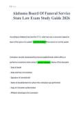 Alabama Board Of Funeral Service&NewLine;State Law Exam Study Guide 2026